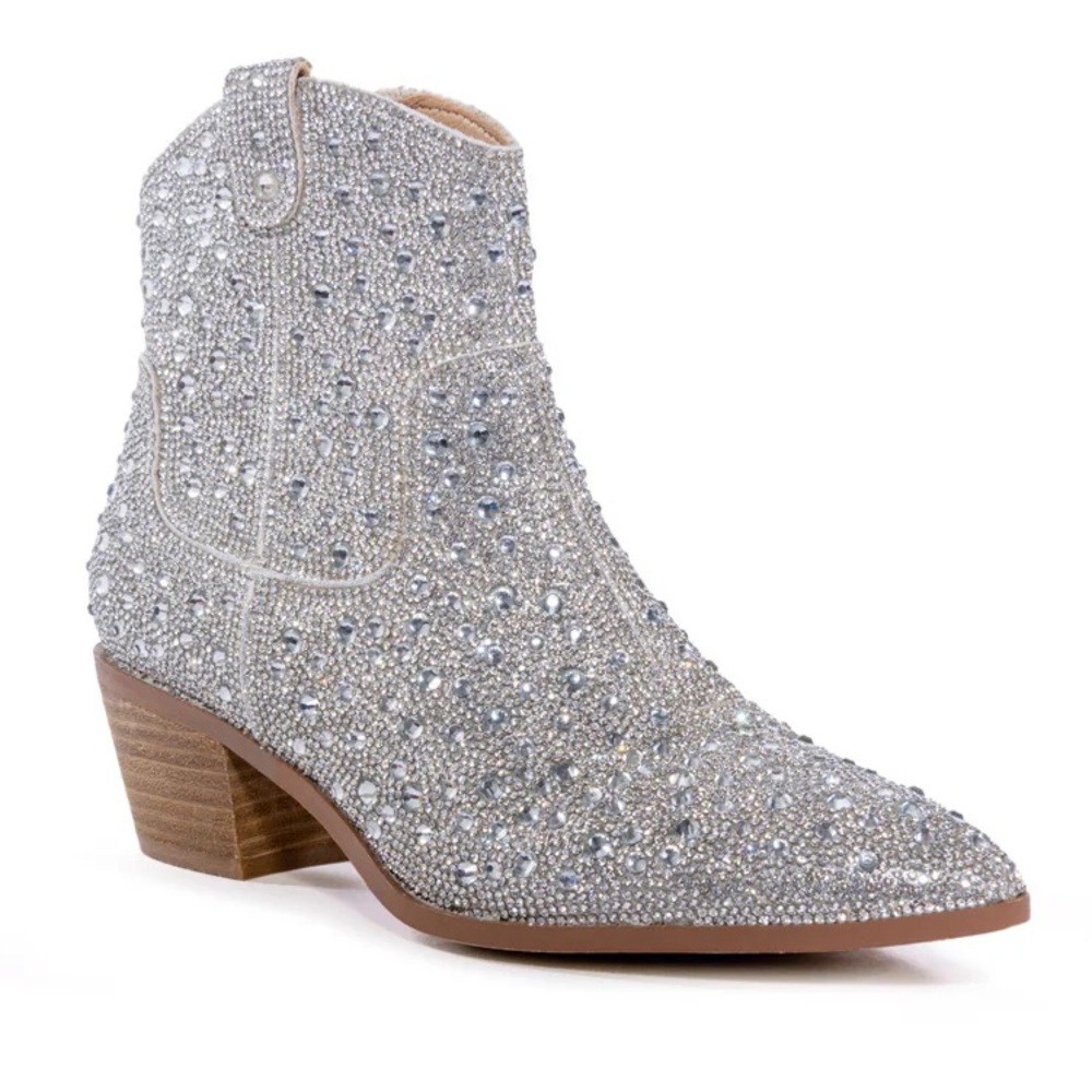 Silver Embellished Heeled Boots